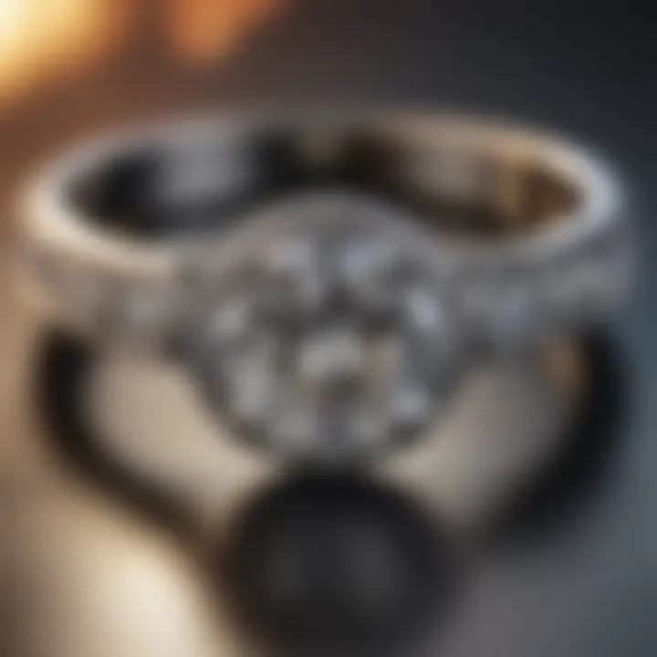 Detailed close-up of a custom engagement ring