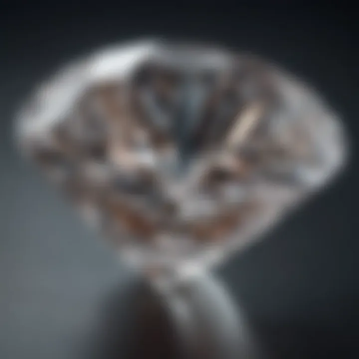 Close-up view of a sparkling diamond showcasing its brilliance and clarity