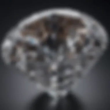 A close-up view of a diamond showcasing its intricate facets and brilliance.