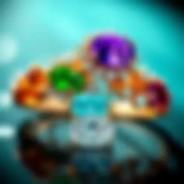 A luxurious display of gemstones set in elegant jewelry