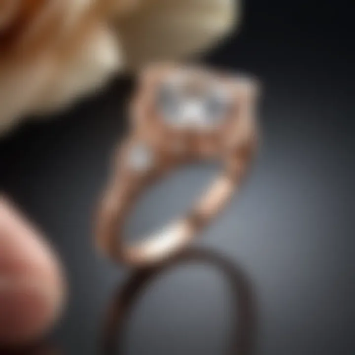 Artistic representation of customized rose gold engagement rings