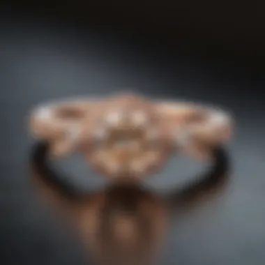 Unique rose gold engagement ring featuring a vintage style