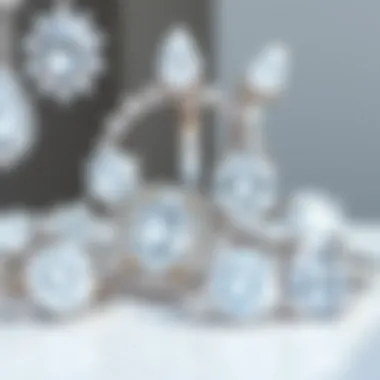 A display of various cubic zirconia pieces in white gold settings