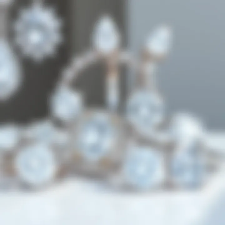 A display of various cubic zirconia pieces in white gold settings