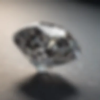 Close-up of a diamond certification document with a sparkling diamond in the background