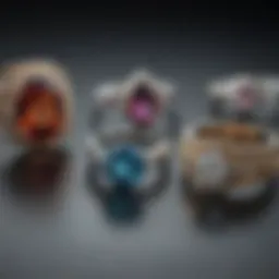 A collection of rings in various sizes displayed elegantly.