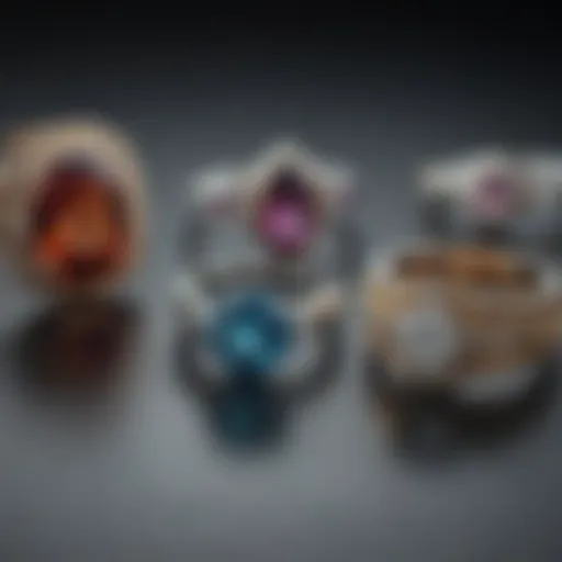 A collection of rings in various sizes displayed elegantly.