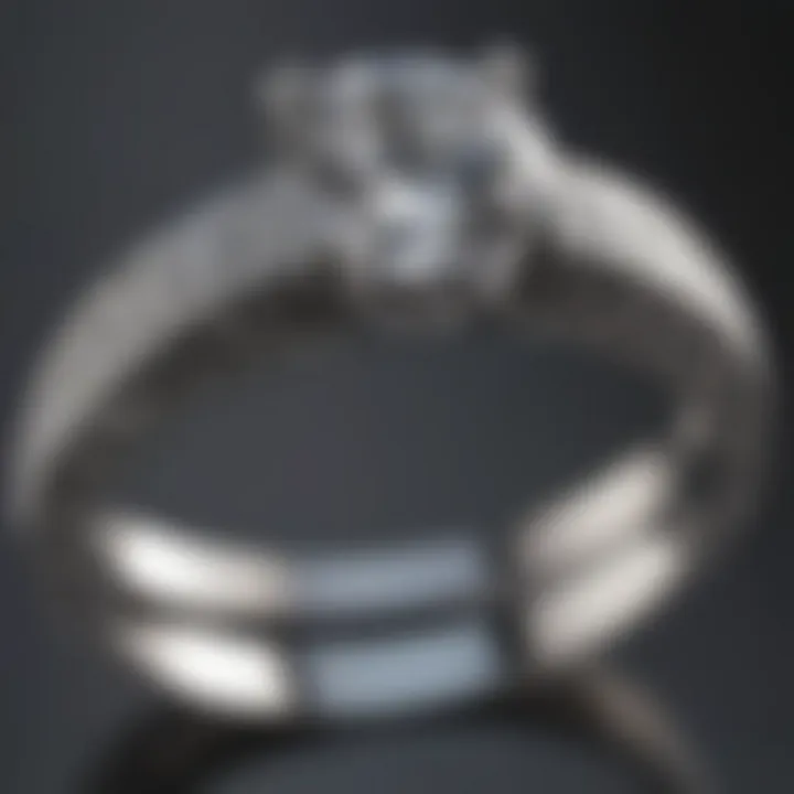 An elegant engagement ring made of white gold with a unique design